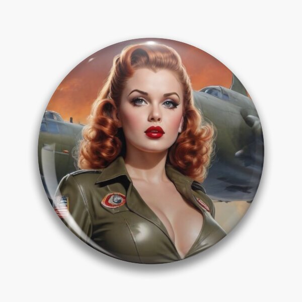 Item preview, Vintage Aviation Pin-Up Girl - WWII Bomber Plane Retro Military Glamour designed and sold by MissSaylor.