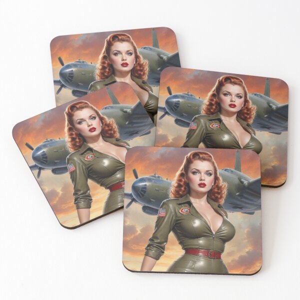 Item preview, Vintage Aviation Pin-Up Girl - WWII Bomber Plane Retro Military Glamour designed and sold by MissSaylor.
