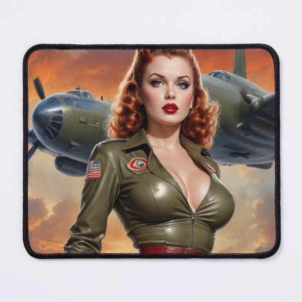 Item preview, Vintage Aviation Pin-Up Girl - WWII Bomber Plane Retro Military Glamour designed and sold by MissSaylor.
