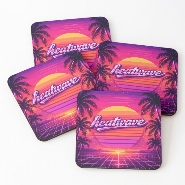 Item preview, Heatwave – Retro Synthwave Sunset with Neon Grid  Palm Trees designed and sold by DesignbyAnnaM.