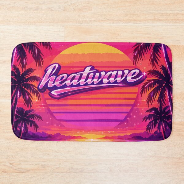 Item preview, Heatwave – Retro Synthwave Sunset with Neon Grid  Palm Trees designed and sold by DesignbyAnnaM.