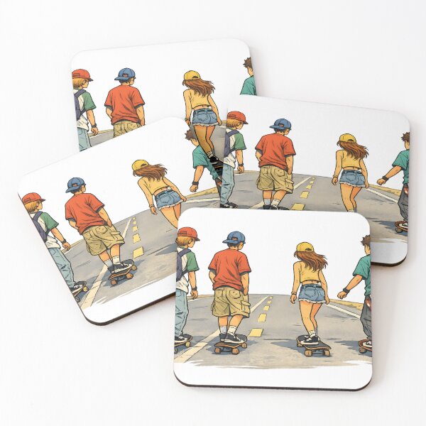 Item preview, a group of friends on skateboards designed and sold by Troll Art & Delete.