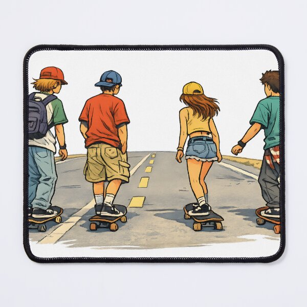 Item preview, a group of friends on skateboards designed and sold by Troll Art & Delete.