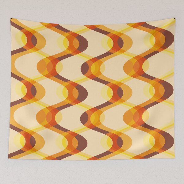 Item preview, Retro 70s Waves - orange, yellow and brown designed and sold by JMgraphic.