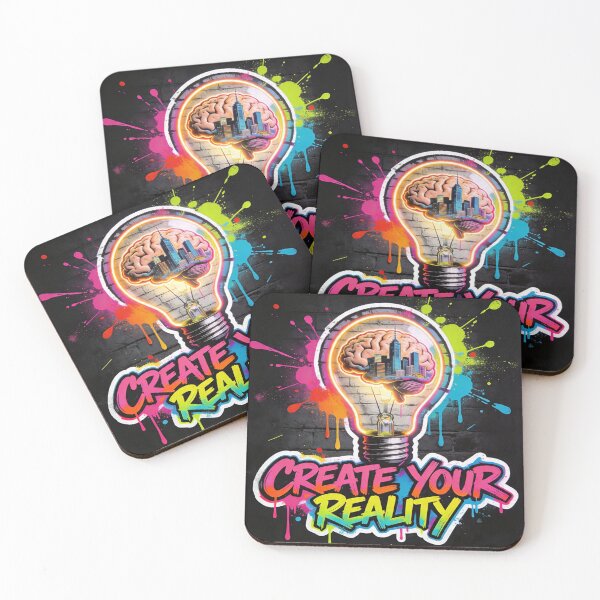 Item preview, Create Your Reality Graffiti Street Art – Motivational Urban Pop Art Light Bulb Design designed and sold by PLUSHIWORLDtm.
