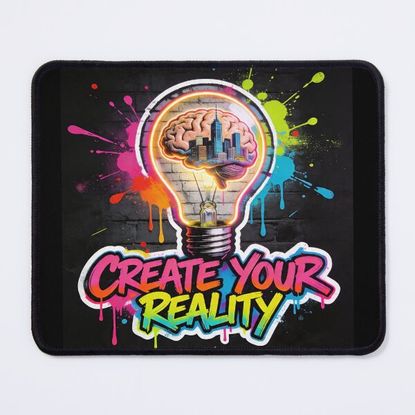 Item preview, Create Your Reality Graffiti Street Art – Motivational Urban Pop Art Light Bulb Design designed and sold by PLUSHIWORLDtm.