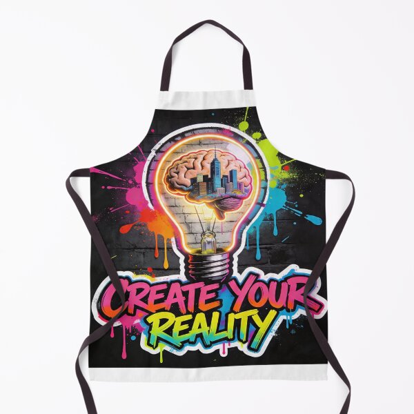 Item preview, Create Your Reality Graffiti Street Art – Motivational Urban Pop Art Light Bulb Design designed and sold by PLUSHIWORLDtm.