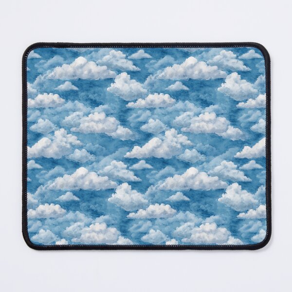 Item preview, Watercolor Blue Sky Clouds Aesthetic Pattern designed and sold by NicolasGlowArt.