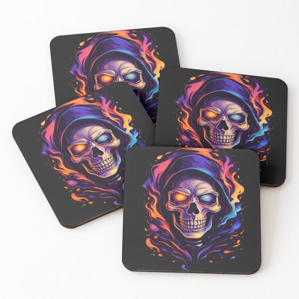 Item preview, Neon Skull Fire Graphic Streetwear T-Shirt designed and sold by Drip5.