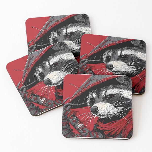 Item preview, Samurai Raccoons Embodying Strength Honor Illustrations designed and sold by ART ATTACK ZONE.