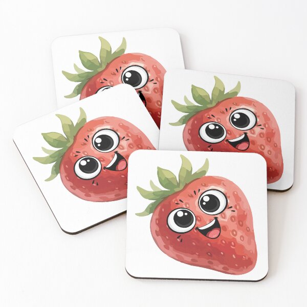 Item preview, Cute Kawaii Strawberry Sticker – Smiling Happy Fruit Cartoon Aesthetic designed and sold by Pandey14.