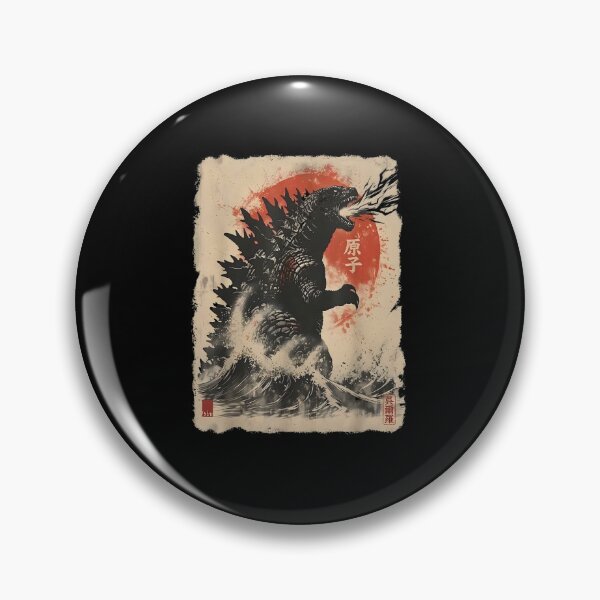 Item preview, Retro Vintage Japanese Godzilla Great Wave Monster T-Shirt designed and sold by tarzbol.