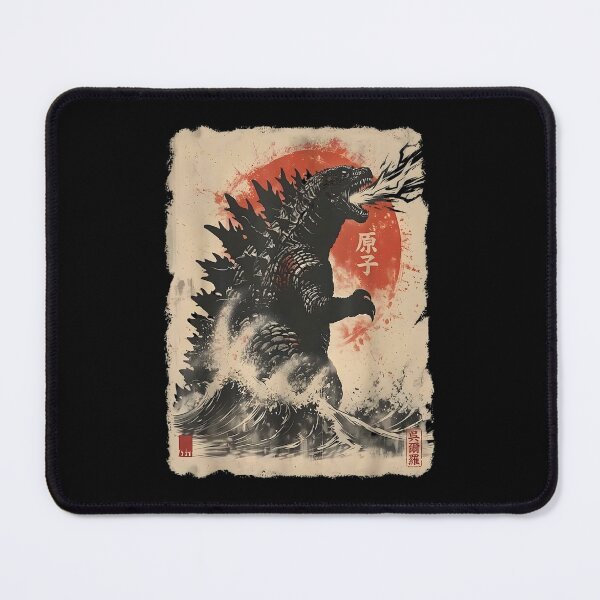 Item preview, Retro Vintage Japanese Godzilla Great Wave Monster T-Shirt designed and sold by tarzbol.