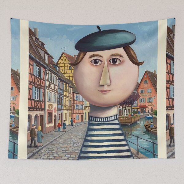 Item preview, Colmar France Travel Poster | French Character in Alsace Canal Town designed and sold by LeQuirks.