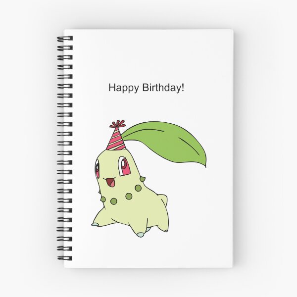 Item preview, Chikorita Happy Birthday designed and sold by kyravreeland.