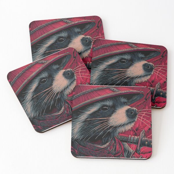 Item preview, Art Samurai Raccoons Embodying Strength Honor Illustrations designed and sold by ART ATTACK ZONE.