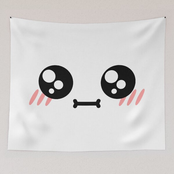 Item preview, Cute kawaii blushing confused shiny eyes face designed and sold by BlushyPrint.