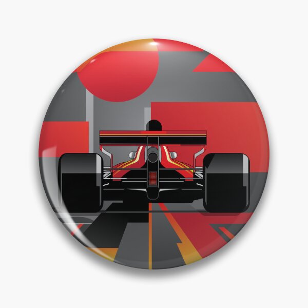 Item preview, Formula One graphic poster Bauhaus design Ferrari colors designed and sold by blackdogshop.