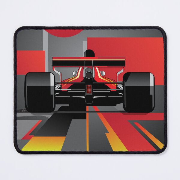 Item preview, Formula One graphic poster Bauhaus design Ferrari colors designed and sold by blackdogshop.
