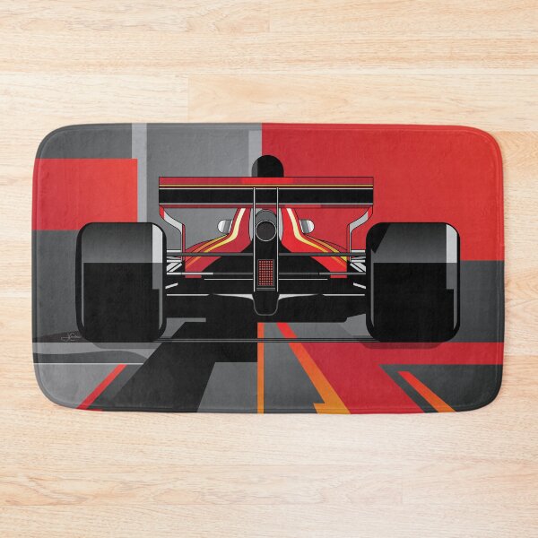 Item preview, Formula One graphic poster Bauhaus design Ferrari colors designed and sold by blackdogshop.