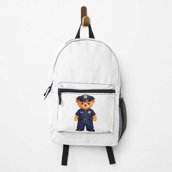 Item preview, Brave Police Officer Teddy Bear in Full Uniform Illustration designed and sold by CuteBear87.