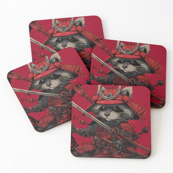 Item preview, Design Samurai Raccoons Embodying Strength Honor Illustrations designed and sold by ART ATTACK ZONE.