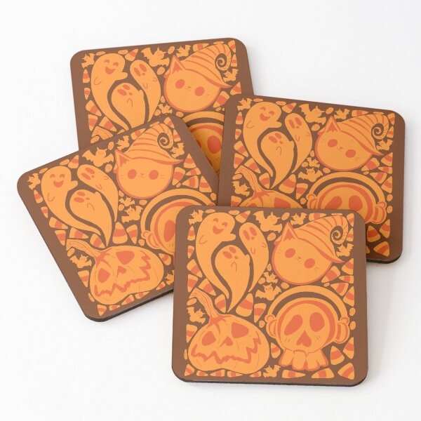 Item preview, Orange Spooky Halloween Season with brown background  designed and sold by missmann.