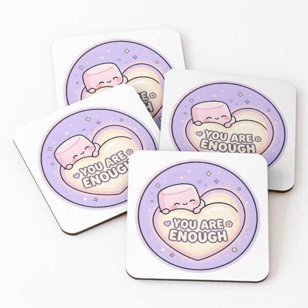 Item preview, You Are Enough Self Love Kawaii Sticker designed and sold by PuddlePixels.