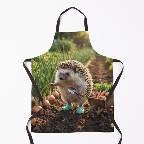 Item preview, Hedgehog Gardener Gathers Vegetables for the Local Farmer's Market designed and sold by Tridentulus.
