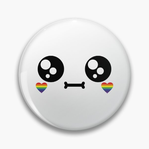 Item preview, Cute kawaii confused rainbow heart cheeks face designed and sold by BlushyPrint.