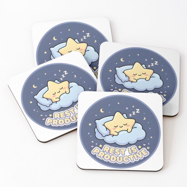 Item preview, Rest Is Productive Sleepy Star Kawaii Sticker designed and sold by PuddlePixels.