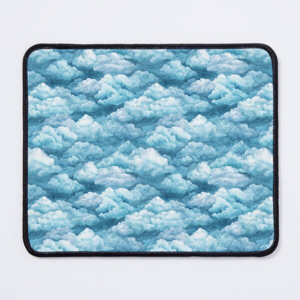Item preview, Watercolor Blue Sky Clouds Seamless Pattern designed and sold by NicolasGlowArt.