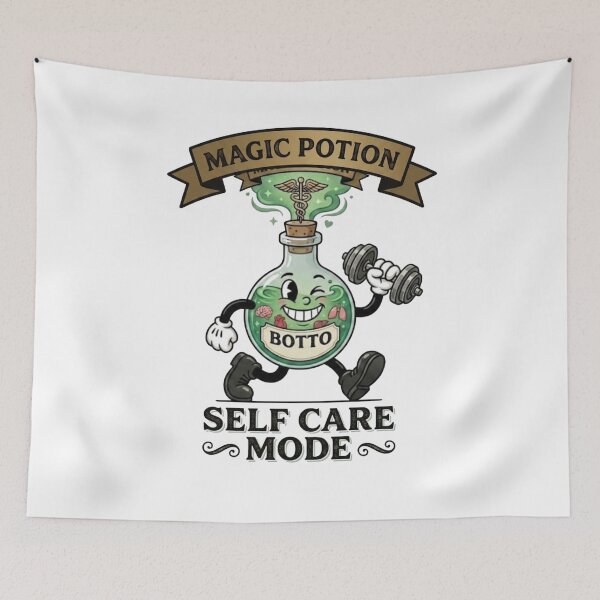 Item preview, Magic Potion Self Care Mode Retro Cartoon designed and sold by JVDesignsShop.
