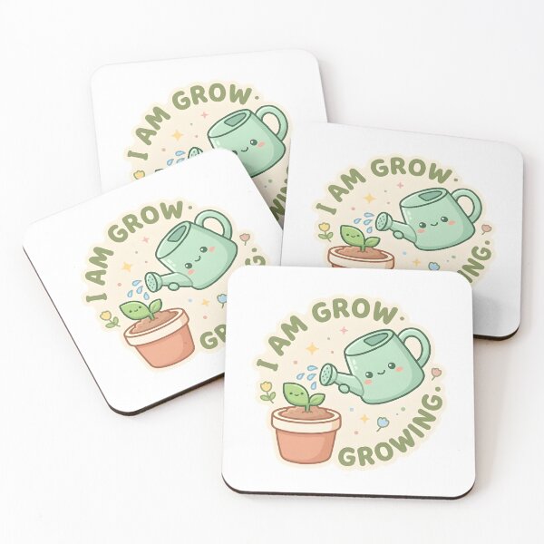 Item preview,  I Am Growing Plant Affirmation Kawaii Sticker designed and sold by PuddlePixels.