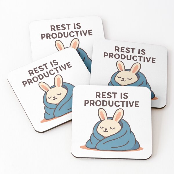 Item preview, Rest Is Productive Cute Bunny Motivation Design designed and sold by Snacky Paws.