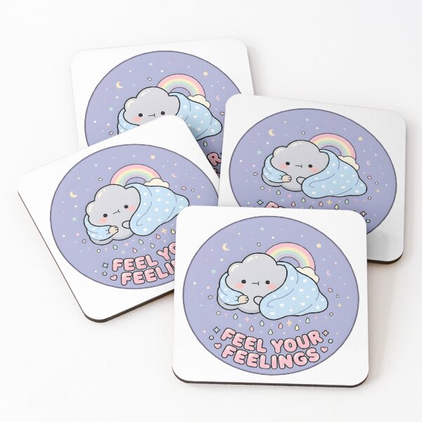 Item preview,  Feel Your Feelings Emotional Cloud Kawaii Sticker designed and sold by PuddlePixels.
