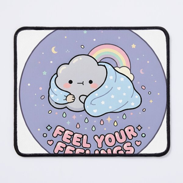 Item preview, Feel Your Feelings Emotional Cloud Kawaii Sticker designed and sold by PuddlePixels.