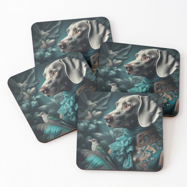 Item preview, Noble Weimaraner in Teal Renaissance Elegance designed and sold by WeimTrails.