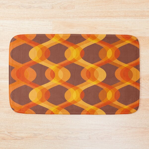 Item preview, Retro 70s Waves - chocolate brown, orange, yellow designed and sold by JMgraphic.