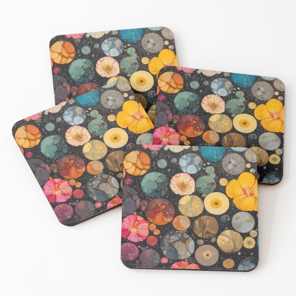 Item preview, Vibrant Marbled Gold Cosmic Blooms Abstract Painting designed and sold by LuminousFoundry.