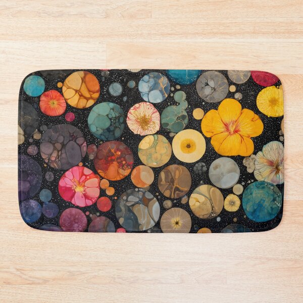 Item preview, Vibrant Marbled Gold Cosmic Blooms Abstract Painting designed and sold by LuminousFoundry.