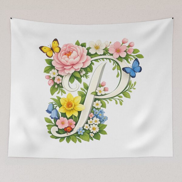 Item preview, Spring magic for Mom – Your personal floral monogram “P” designed and sold by CoolContent Factory.