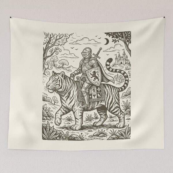 Item preview, Medieval Knight Tiger Rider Dark Art Fantasy designed and sold by Y-Vibes.