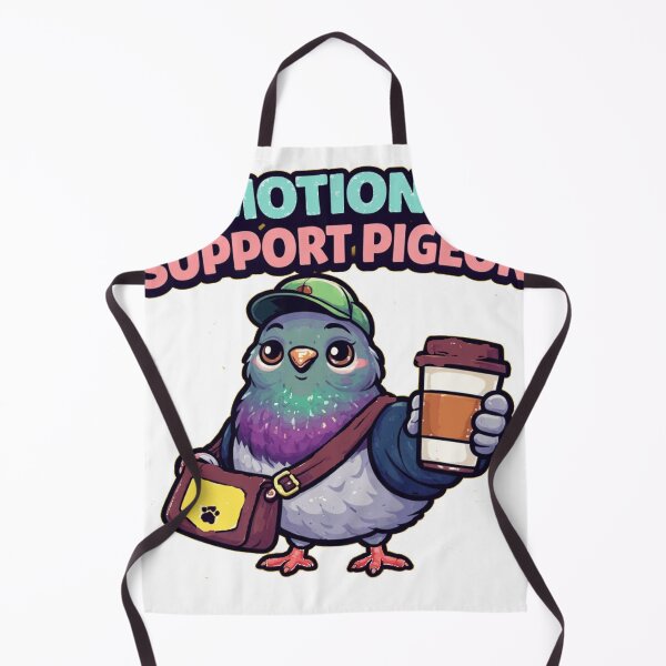 Item preview, Emotional Messenger Pigeon Cute Bird with Coffee and Bag designed and sold by Northern Glow Art.