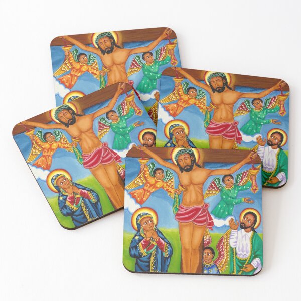 Item preview, The Crucifixion Icon as depicted by the Ethiopian Orthodox Church designed and sold by bluefrog.