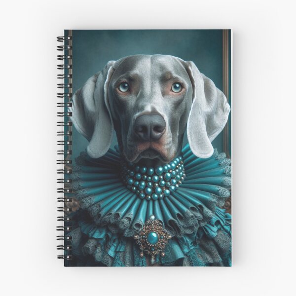Item preview, Retrato real de Weimaraner barroco color verde azulado designed and sold by WeimTrails.