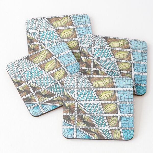 Item preview, Nora - Hand Drawn Turquoise Brown Wave Pattern designed and sold by AJPrettyObscene.