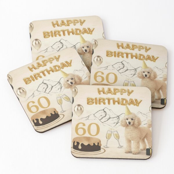 Item preview, Poodle 60th Birthday Dog Card designed and sold by GivingJoy.