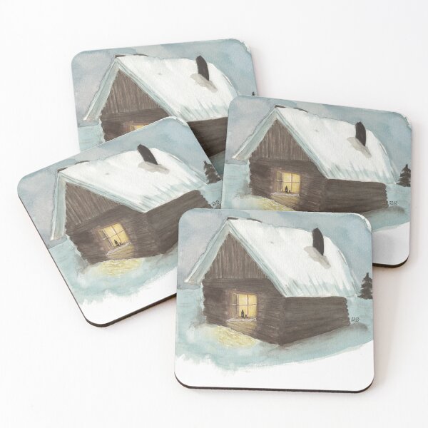 Item preview, Winter Cabin Watercolour | Cabin Light designed and sold by WhiskyArt.