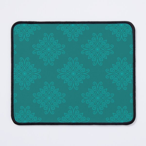 Item preview, Thai or Asian style teal mandala seamless repeating pattern designed and sold by SeamlessDsign.
